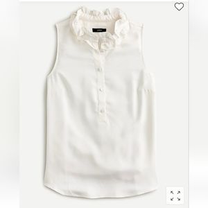 J crew ruffle neck sleeveless blouse medium